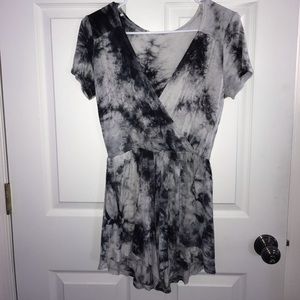 Black and white tie dye Romper